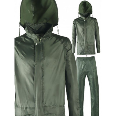Complet de pluie veste pantalon vert M